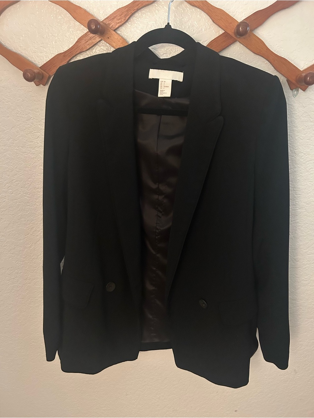 H&M Black Women's Blazer with Notch Collar
